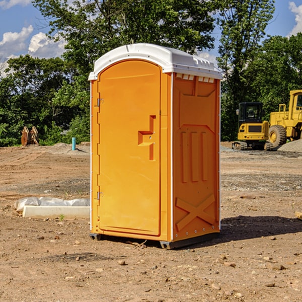 can i customize the exterior of the porta potties with my event logo or branding in Montgomery IN